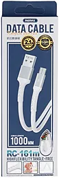 Кабель Remax USB-A - micro USB 10.5w 1м cable White (RC-161m) - миниатюра 2 Кабель Remax USB-A - micro USB 10.5w 1м cable White (RC-161m) - миниатюра 2