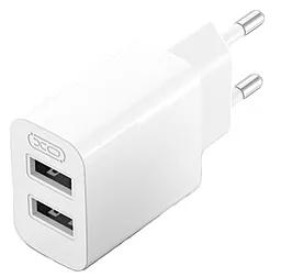 Мережевий зарядний пристрій XO L109 2.4a 2xUSB-A ports home charger white