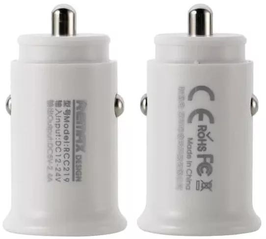 Автомобильное зарядное устройство Remax RCC-219 2.4a 2xUSB-A ports car charger White - фото 1
