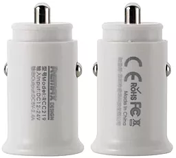Автомобільний зарядний пристрій Remax RCC-219 2.4a 2xUSB-A ports car charger White