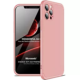 Чехол LikGus GKK 360 градусов (opp) для Apple iPhone 12 Pro (6.1") Розовый / Rose Gold
