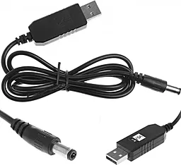 USB Кабель XoKo USB - DC 5.5x2.1 5V-12V Cable Black - мініатюра 2