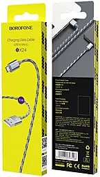 Кабель Borofone BX24 Ring Current USB-A - micro USB 12w 2.4a 1м cable Silver - мініатюра 7