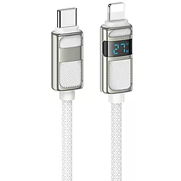 Кабель Hoco U137 USB Type-C - Lightning 27w 3a 1.2м PD сableWhite - фото Кабель Hoco U137 USB Type-C - Lightning 27w 3a 1.2м PD сableWhite