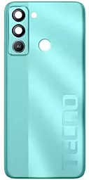 Задняя крышка корпуса Tecno Pop 5 LTE со стеклом камеры, Original Turquoise Cyan