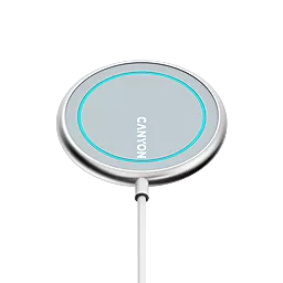 Бездротовий (індукційний) зарядний пристрій Canyon 15w wireless charger for IPhone silver (CNS-WCS100)