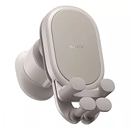 Держатель с беспроводной зарядкой Baseus Stable Gravitational Wireless Charging Car Mount Pro 15W (Air Outlet Version) Creamy White (SUWX030002) - фото Держатель с беспроводной зарядкой Baseus Stable Gravitational Wireless Charging Car Mount Pro 15W (Air Outlet Version) Creamy White (SUWX030002)