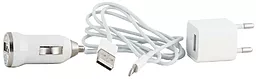 Сетевое и автомобильное зарядные устройства PowerPlant 1a 2xAdapter + Lightning cable white (DV00DV5041)
