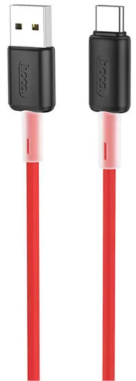 Кабель Hoco X48 Soft Silicone USB-A - Type-C 15w 3a 1м cable Red - фото 1