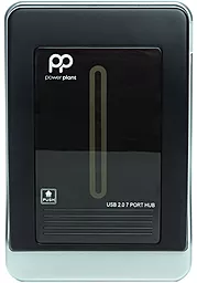 USB хаб (концентратор) PowerPlant USB 2.0 7 ports 2A Black (CA911349)