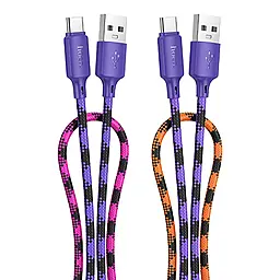 Кабель Hoco X116 USB-A - Type-C 15w 3a 1м cable gradient purple mix - фото Кабель Hoco X116 USB-A - Type-C 15w 3a 1м cable gradient purple mix