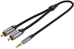 Аудіо кабель Vention AUX mimi Jack 3.5 мм - 2xRCA M/M 1.5 м cable black (BCNBG) - мініатюра 3