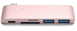 Мультипортовий USB-A хаб Satechi USB-C -> Card Reader/2xUSB3.0 Rose Gold (ST-TCUPR) - мініатюра 4