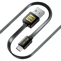 Кабель Luxe Cube Flat USB-A - micro USB 12w 2.4a 1м cable Black (2231252966013)