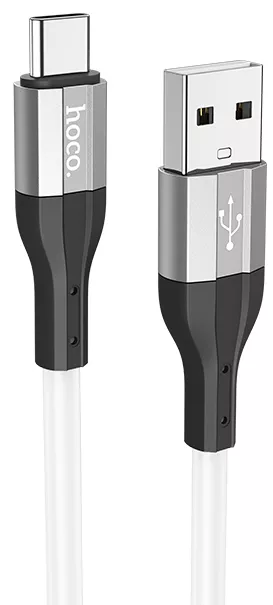 Кабель Hoco X72 Creator USB-A - Type-C Silicone Charging Data 15w 3a 1м cable White - фото 1