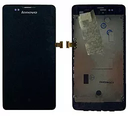 Дисплей Lenovo A600E с тачскрином и рамкой, Black