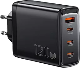 Сетевое зарядное устройство Essager 120w GaN PD/QC4.0 3xUSB-C/USB-A ports fast charger black (ECT3CA-JZB01-Z) - миниатюра 3