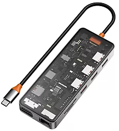 Мультипортовый USB Type-C хаб WIWU CB011 Cyber Hub 11-in-1 black