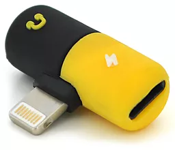 Аудио-переходник EasyLife M-F Lightning -> 2xLightning Black/Yellow - фото Аудио-переходник EasyLife M-F Lightning -> 2xLightning Black/Yellow