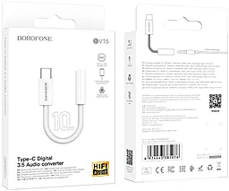 Аудіо-перехідник Borofone BV15 M-F USB Type-C -> 3.5mm Silver - мініатюра 5