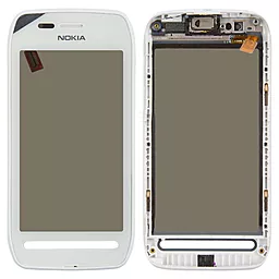 Сенсор (тачскрін) Nokia 603 with frame White