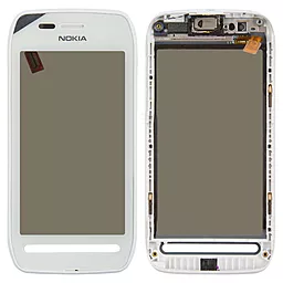 Сенсор (тачскрин) Nokia 603 with frame White - фото Сенсор (тачскрин) Nokia 603 with frame White