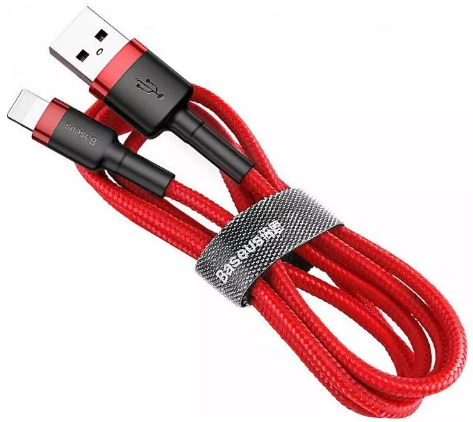 Кабель Baseus Cafule USB-A - Lightning 10w 3м cable Red/Red (CALKLF-R09) - фото 1
