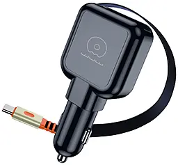 Автомобільний зарядний пристрій WUW C229 45w PD USB-C cable black - фото Автомобільний зарядний пристрій WUW C229 45w PD USB-C cable black