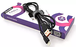Кабель iKaku KSC-452 Feizhuo Aluminum USB-A - Lightning 12w 3.2a 1.2м cable Black - фото Кабель iKaku KSC-452 Feizhuo Aluminum USB-A - Lightning 12w 3.2a 1.2м cable Black