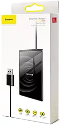 Беспроводное (индукционное) зарядное устройство Baseus Card Ultra-thin 15W with USB cable Black (WX01B-01) - миниатюра 7