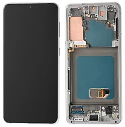 Дисплей Samsung Galaxy S21 G991 з тачскріном і рамкою, (OLED), White