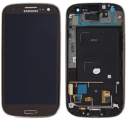 Дисплей Samsung Galaxy S3 з тачскріном і рамкою, оригінал, Brown
