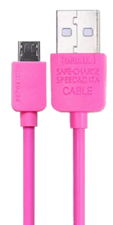 Кабель Remax Light USB-A - micro USB 12w 2.4a 1м cable Pink (RC-006m/5-027) - фото 1