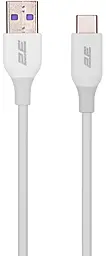 Кабель 2E USB-A - Type-C 12w 2.4a 1м cable white (2E-CCAC-WH) - фото Кабель 2E USB-A - Type-C 12w 2.4a 1м cable white (2E-CCAC-WH)