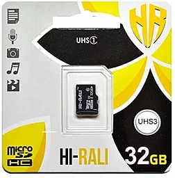 Карта пам'яті Hi-Rali MicroSDHC 32GB UHS-I U3 Class 10 (HI-32GBSD10U3-00) - фото Карта пам'яті Hi-Rali MicroSDHC 32GB UHS-I U3 Class 10 (HI-32GBSD10U3-00)