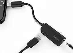 Аудио-переходник Baseus L32 3.5mm Music Adapter + Lightning Charge Black (CALL32-01) - миниатюра 5