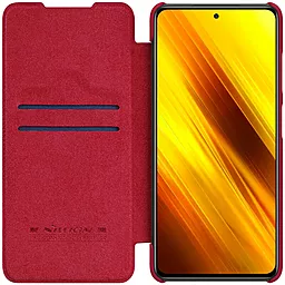 Чехол Nillkin Кожаный Qin Series Xiaomi Poco X3 NFC, Poco X3 Pro Red - миниатюра 4