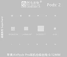 BGA трафарет Amaoe Pods2 0.12mm - фото BGA трафарет Amaoe Pods2 0.12mm
