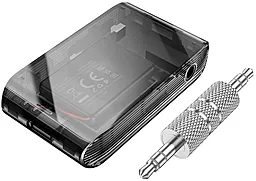 Блютуз-адаптер Borofone BC46 Gratified Transparent Discovery Edition Car AUX BT Receiver Black - фото Блютуз-адаптер Borofone BC46 Gratified Transparent Discovery Edition Car AUX BT Receiver Black