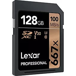 Карта памяти Lexar SDXC 128GB Professional 667x Class 10 UHS-I U3 V30 (LSD128B667) - миниатюра 2