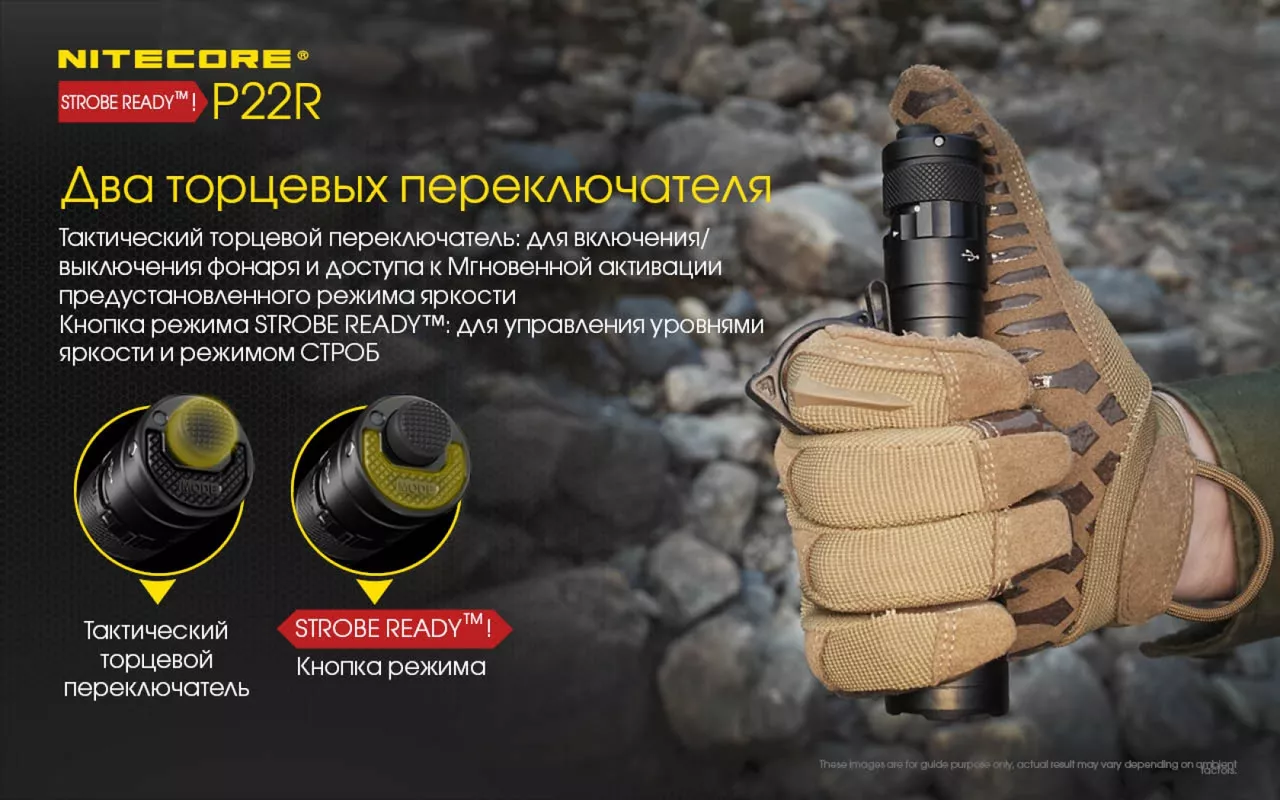 Фонарик аккумуляторный Nitecore P22R (6-1355_R) (1x18650, 2xCR123, 2xRCR123) - фото 14