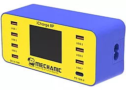 Зарядная станция MECHANIC iCharge 8P 7xUSB-A+USB-C 60W PD/QC3.0 Blue/Yellow
