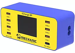 Зарядна станція Mechanic iCharge 8P 7xUSB-A+USB-C 60W PD/QC3.0 Blue/Yellow - фото Зарядна станція Mechanic iCharge 8P 7xUSB-A+USB-C 60W PD/QC3.0 Blue/Yellow