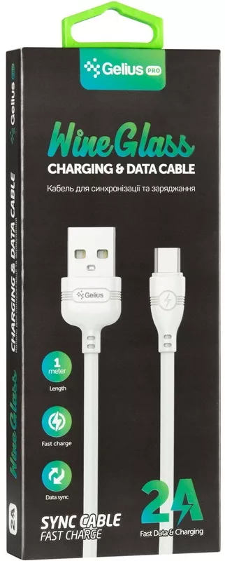 Кабель Gelius Pro WineGlass USB-A - Type-C 10w 1м cable White - фото 3