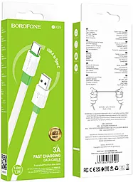 Кабель Borofone BX89 Union USB-A - Type-C 15w 3a 1м cable White/Green - миниатюра 4