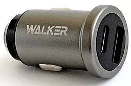 Автомобильное зарядное устройство с быстрой зарядкой Walker WCR-25 36w PD USB-C/USB-A car charger grey