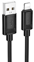 Кабель Hoco X122 Benefit USB-A - Lightning 12w 2.4a 1м сable Black - фото Кабель Hoco X122 Benefit USB-A - Lightning 12w 2.4a 1м сable Black