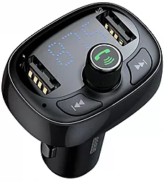 Автомобильное зарядное устройство с FM-модулятором Baseus T-Typed S-0 lite 9 MP3 Car Charger Black (CCALL-TM01 / CCMT000301) - миниатюра 3