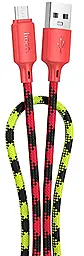 Кабель Hoco X116 Meridian USB-A - micro USB 12w 2.4a 1м cable gradient red mix - фото Кабель Hoco X116 Meridian USB-A - micro USB 12w 2.4a 1м cable gradient red mix