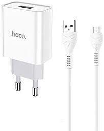 Сетевое зарядное устройство Hoco C81A 2.1a home charger + micro USB cable white